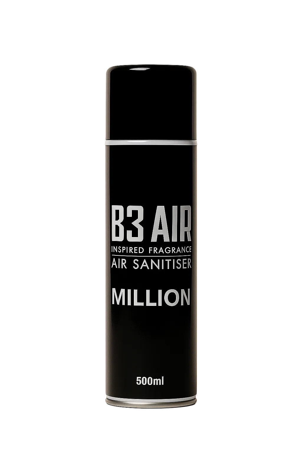 Million car air freshener spray by B3 AIR, 500ml black can